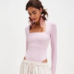 NWT Free People Now or Never Pink Bodysuit XS